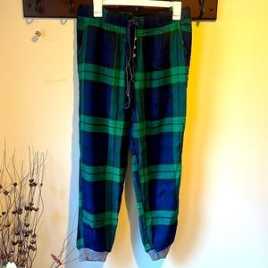 Green and Blue Plaid PJ Pants